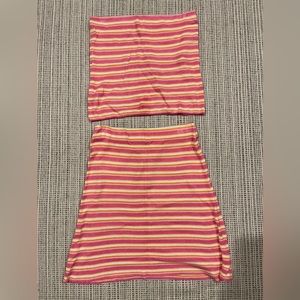 Djerf Avenue Popsicle Tube Top (S) and Skirt (S)